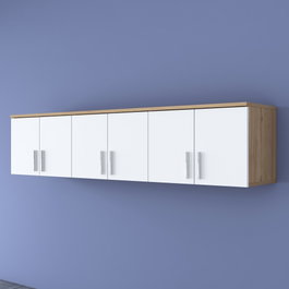 Hanah Home EA114 - 2720 Estantería de Pared Nogal y Blanco 180 cm